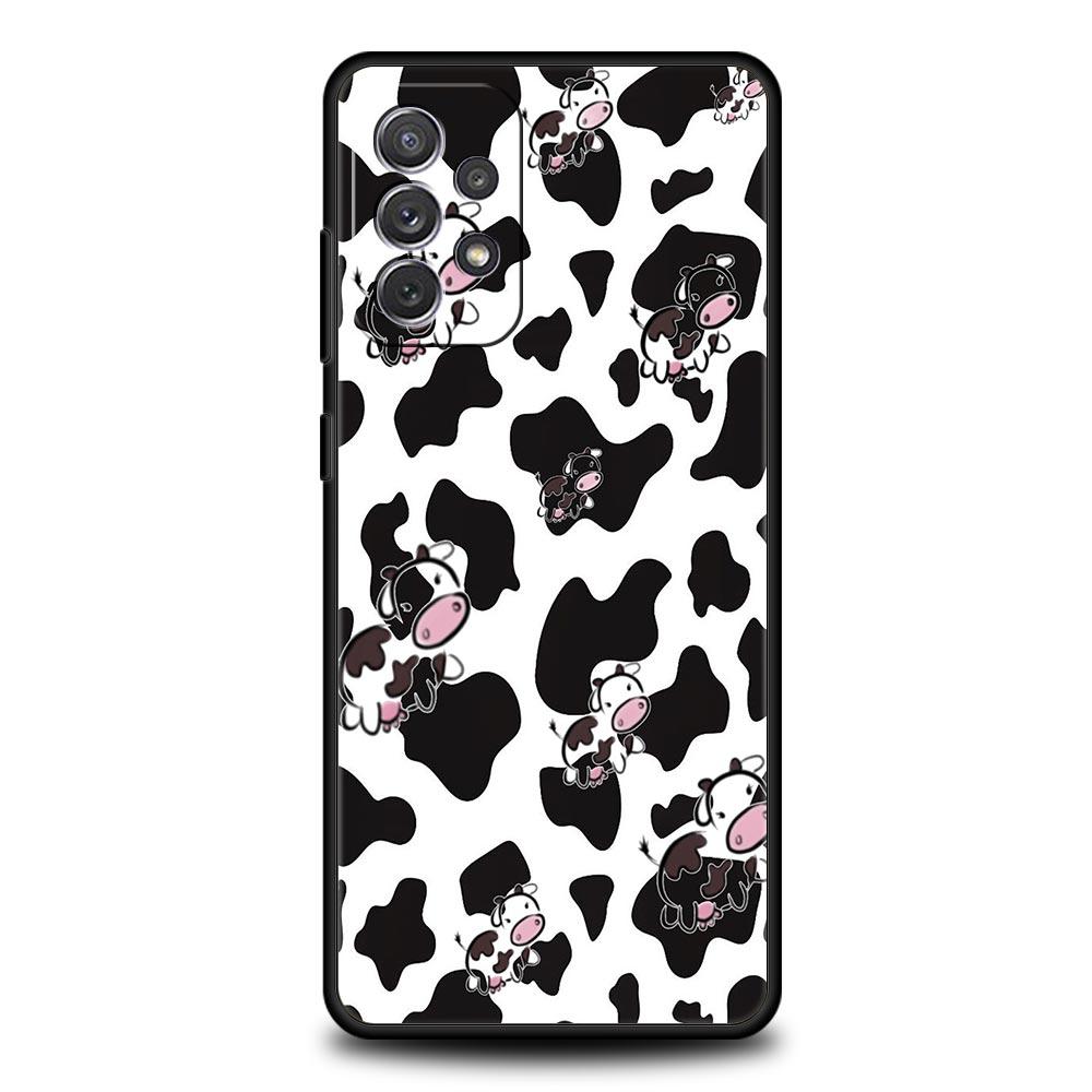 White Black Cow Pattern Phone Case for Samsung A51 A71 A21S A12 A15 A25 A31 A41 A52 A32 A23 A33 A53 A73 A03S A05S A13 5G Cover
