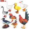 Oenux Simulation Cute Poultry Farm Animals Model Mandarin Duck Goose Swan Hen Action Figures PVC Miniature Toy Gift For Kids
