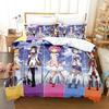 Мультяшный комплект постельного белья Puella Magi Madoka Magica: удобное одеяло, пододеяльник, наволочка. Декор детской комнаты, домашний текстиль.