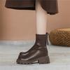 Thick-soled Heightening Martin Boots Women's 2025 New Spring and Autumn Versatile Retro British Short Boots Thin Boots Thick Heel Leather Boots