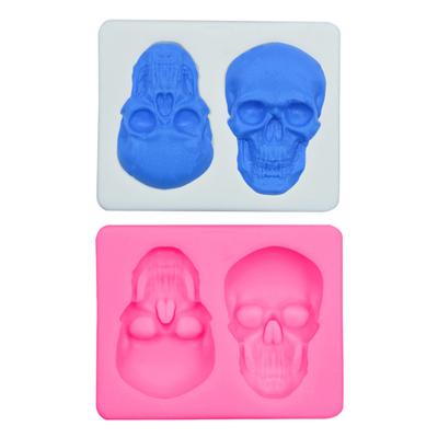 Силиконовая форма для торта в форме черепа на Хэллоуин, 2 сетки, инструмент для выпечки шоколадной помадки