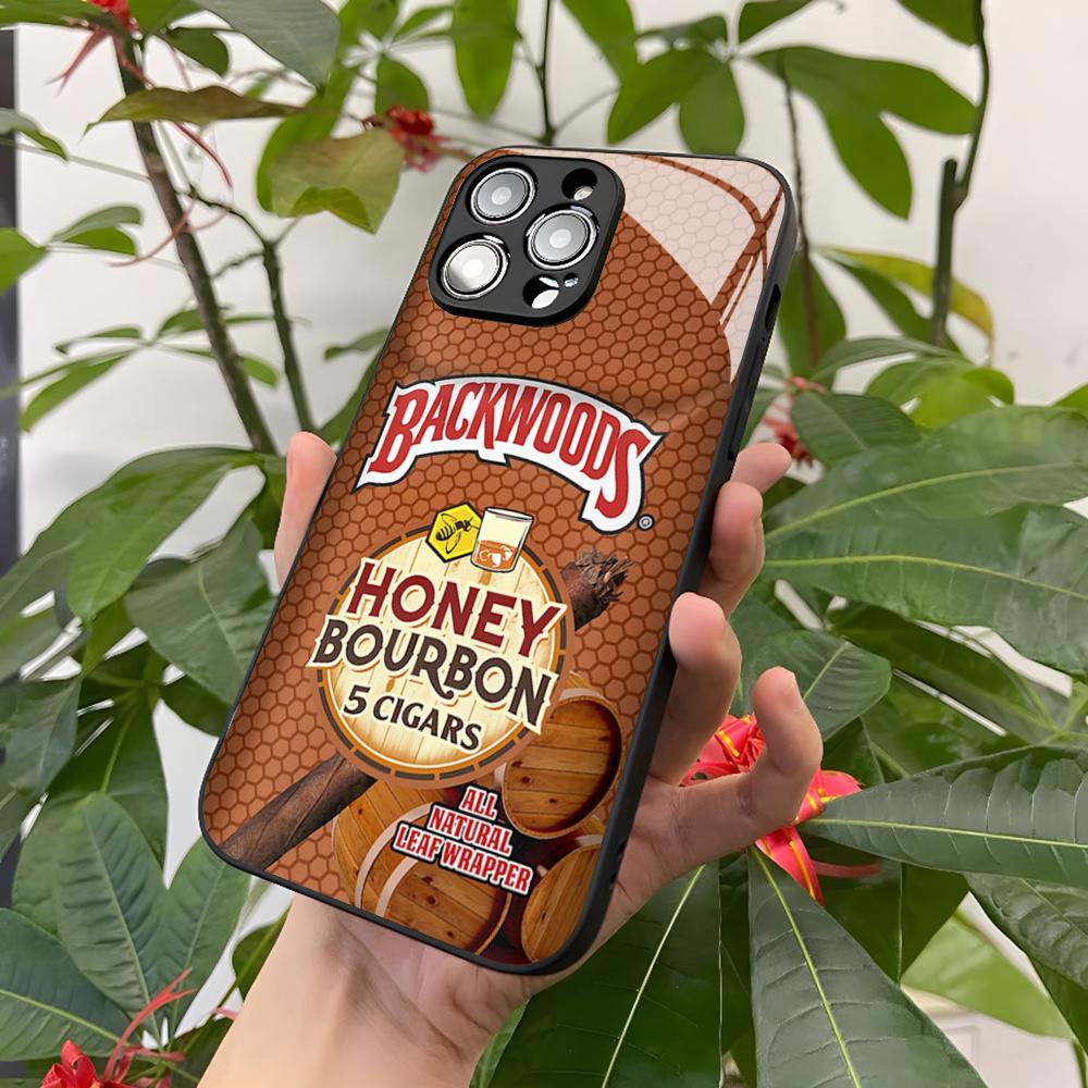 Чехол для телефона Backwoods Cigars для Iphone 17 Air 16 15 14 12 11 13 Pro Max Mini X Xr Xs Puls Черная стеклянная крышка