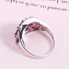 Модный дизайн, натуральный родолит, гранат, женское кольцо из стерлингового серебра 925 пробы, ювелирные изделия, подарок на юбилей, банкет
