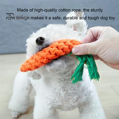 Игрушка для собак в форме моркови, хлопковая веревка, жевательная игрушка для домашних животных, устойчивая к укусам, чистка зубов, игрушка для моляров собаки, игрушка для домашних животных
