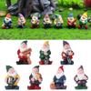 Hand-painted Miniature Dwarfs Statue Fairy Garden Gnomes Mini Gnome Figurines Desktop Decoration