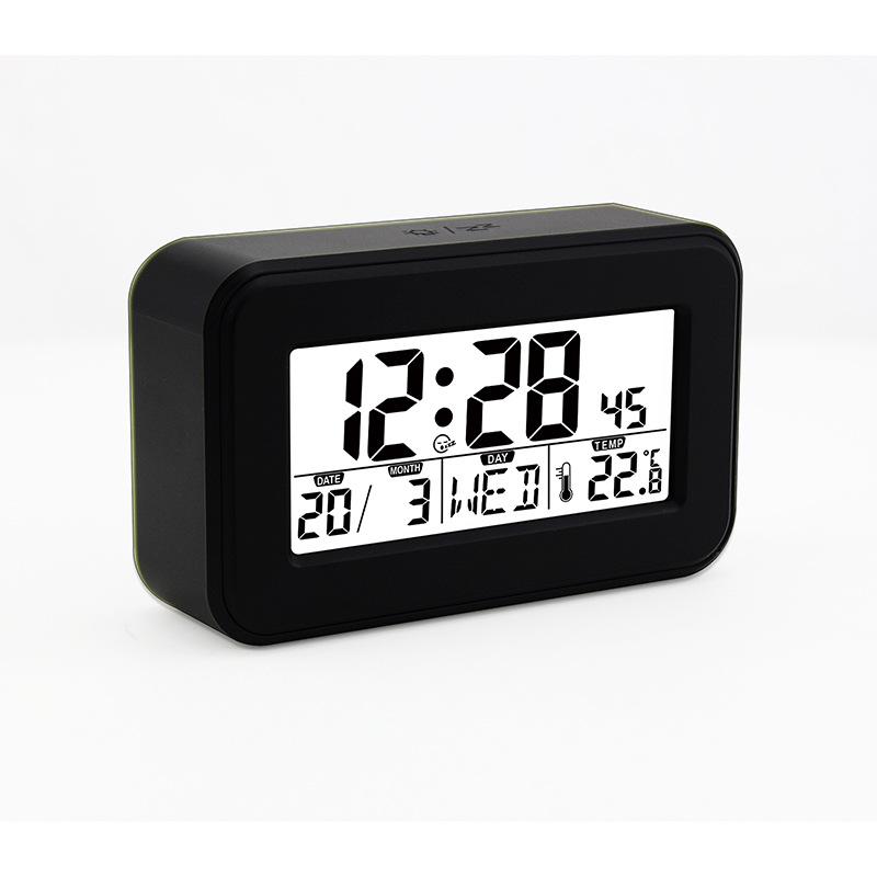 Battery Powered Mini Digital Alarm Clock With Backlight Temperature Date Week Snooze Table Clock 12/24H LCD Electronic Clock