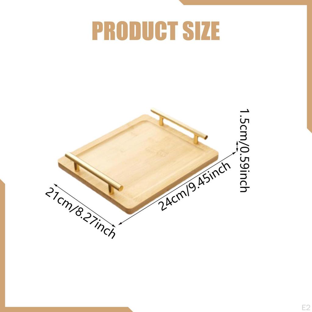 Поднос для сервировки Кофейный столик с металлическими ручками Прямоугольное блюдо Подносы для закусок для еды