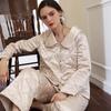 Французская пижама женская осенне-зимняя с длинным рукавом костюм однотонный теплый трехслойный стеганый кардиган молодежная верхняя одежда домашняя одежда