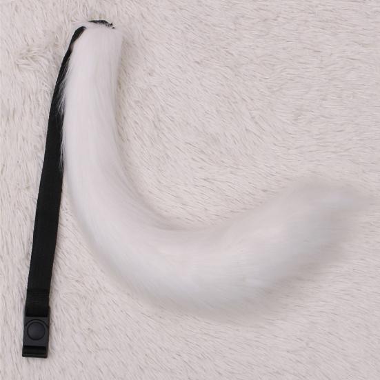 Косплей Поддельный лисий хвост Мягкий нечеткий плюш сплошной цвет Регулируемая окружность талии Резинка для выступлений Клубные танцевальные костюмы Опора Искусственный