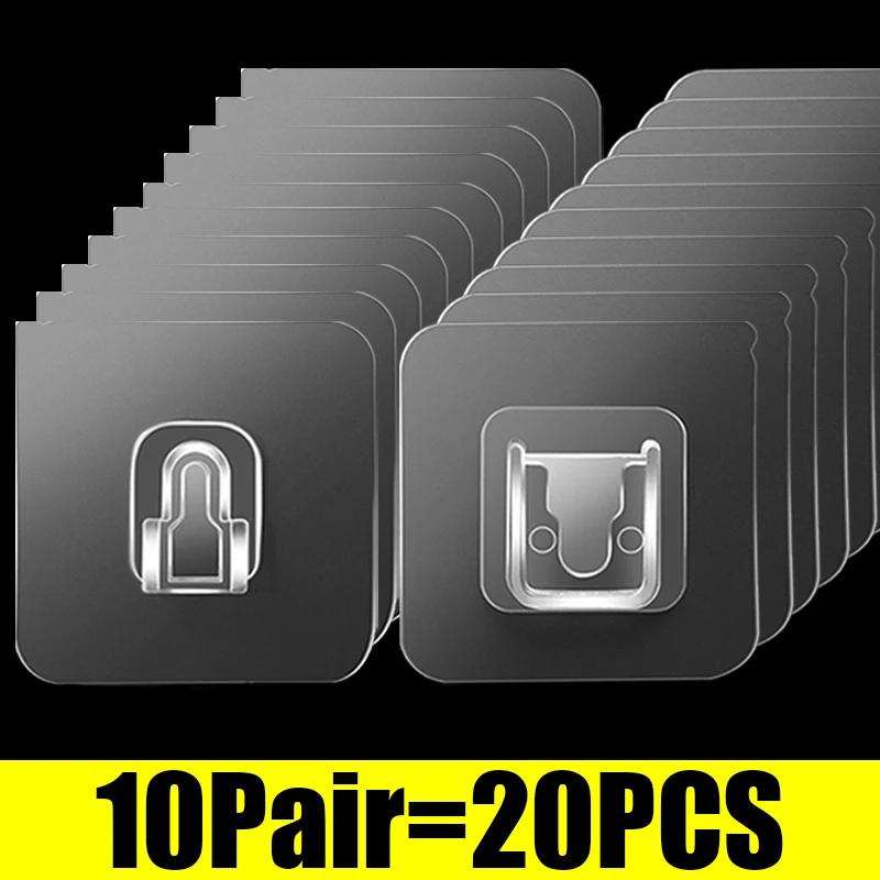 Прозрачные двухсторонние крючки для кухни, ванной, держатели для присосок, самоклеящиеся крючки для настенного органайзера