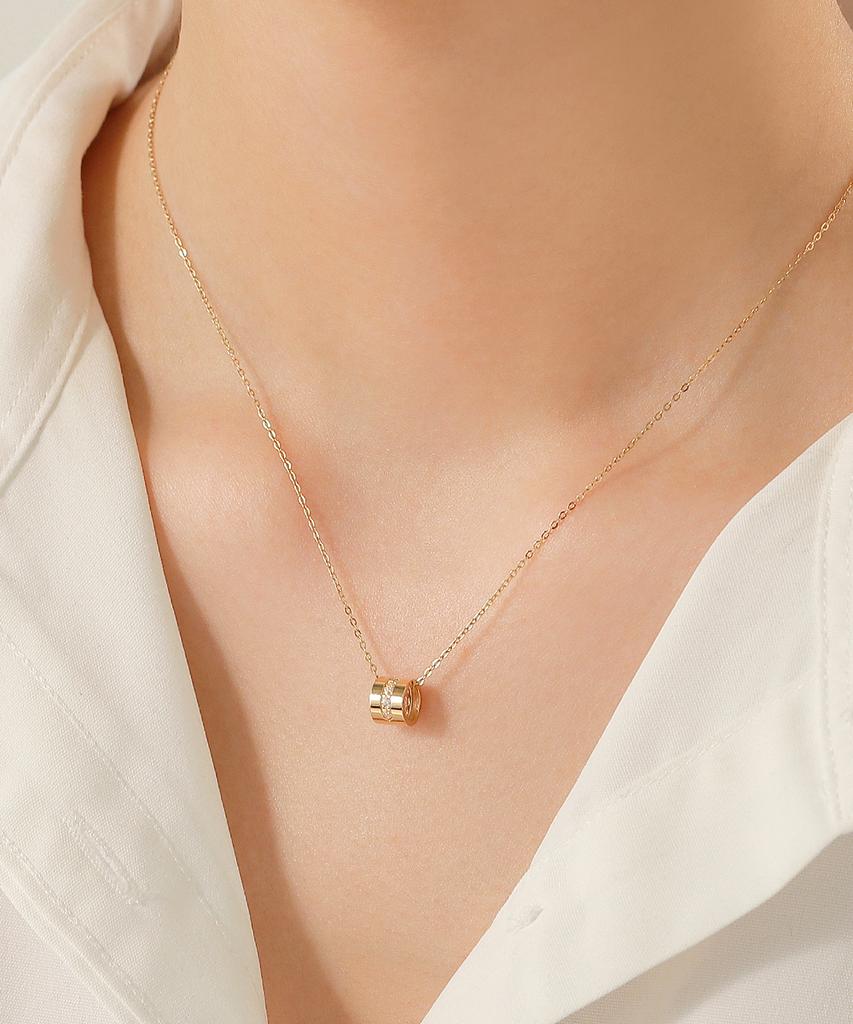 Mcel 14K Lux Golden Ring Necklace
