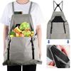 Садовый фартук с карманами для инструментов, большая вместимость, сумка для сбора урожая для работы на открытом воздухе, сбора фруктов, быстросъемный, прочный холст