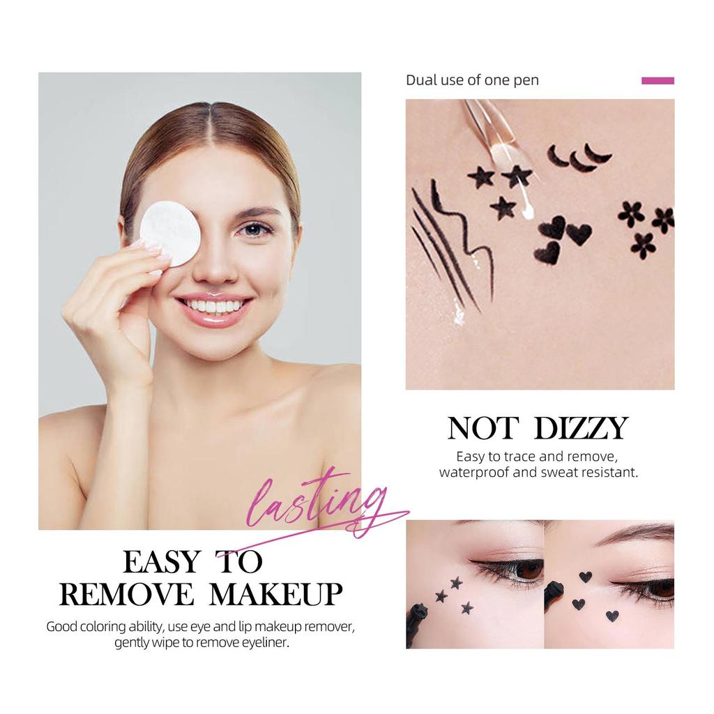 HengFang 4 стиля Двусторонняя подводка для глаз Черная подводка для глаз в форме звезды и луны 2,5 г #52244