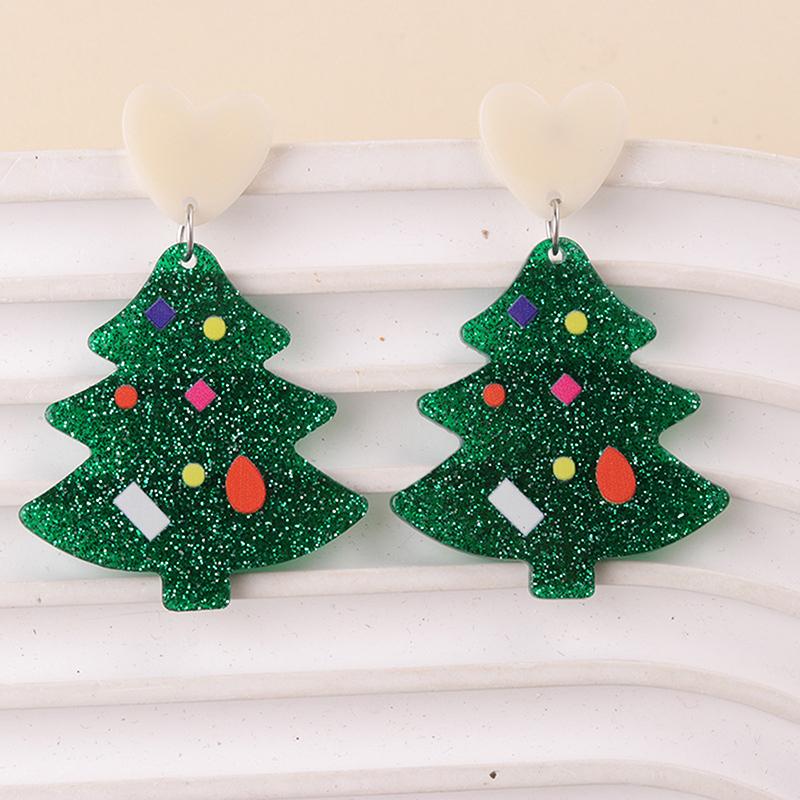 Акриловые серьги в виде свитера на Рождество, снежинки, Санта-Клаус, мультяшные серьги для женщин