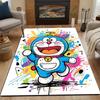 Colorful Cartoon Robot Cat Design Patterned carpet, non slip mat suitable for living room and bedroom sofas