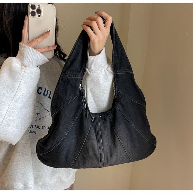 Винтажная джинсовая сумка женская на молнии шикарная повседневная сумка на плечо женская ретро-сумка в стиле Харадзюку