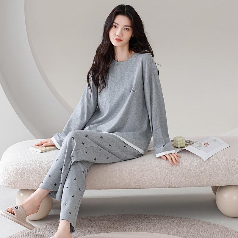FentengCare Women's Pure Cotton Long-Sleeve Loungewear Set