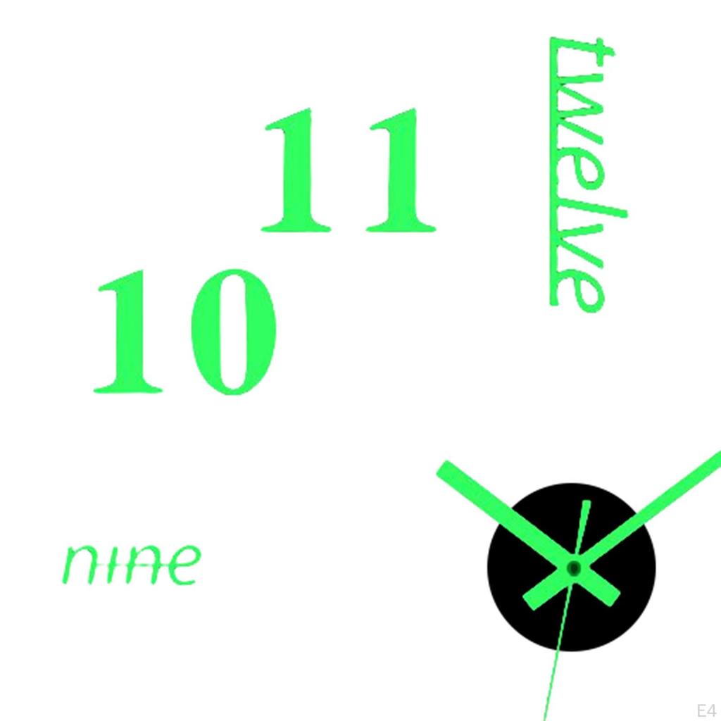 Acrylic Luminous Wall Clock Stickers 3 Clocks Glowing Non Ticking Frameless for Living