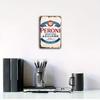 Peroni Nastro Azzurro Vintage Metal Sign - 8x12" Italian Beer Tin Plaque, Rustic Wall Decor for Bar Home, Weather-Resistant