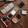 2Pcs Stainless Steel Korean Sauce Dish Irregular Shape Industrial Style Condiment Dish Vintage Separated Seasoning Tray BBQ