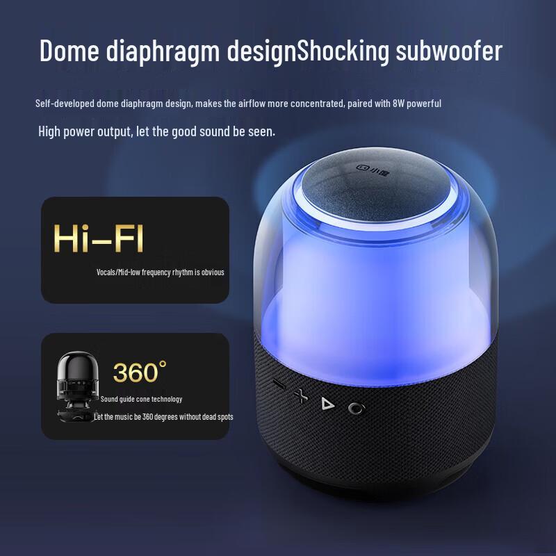 Умная портативная Bluetooth-колонка Xiaodu с RGB-подсветкой, штекер CN (адаптер в комплекте)