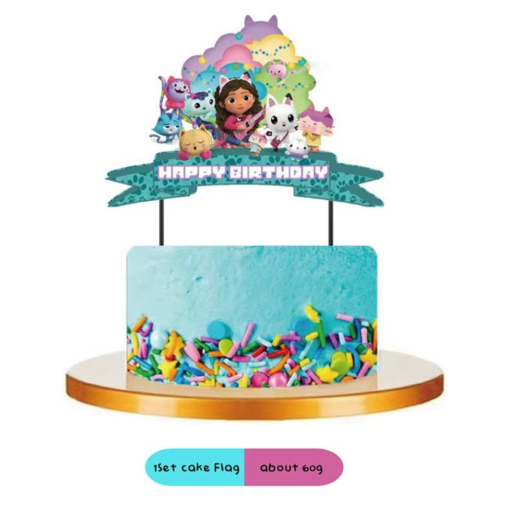 Gabby Birthday Party Plates Cups Napkin Balloons Cat Dollhouse Party Supplies Disposable environmental Tableware Picnic portable