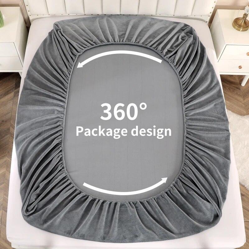 Регулируемая простыня из молочного бархата 135x190, простыня на резинке, 160x200, сплошной цвет, для зимней спальни