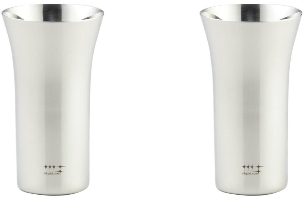 Yoshikawa Stainless Steel Tumbler, Made in Japan, Perfect for Sipping Beer, Silver, 190ml, Set of 2, Polishing Syndicate, YJ1108