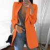 Women Suit Coat Lapel Long Sleeve Open Front Suit Jacket with Pockets Slim Fit Solid Color Business Office Lady Outwear