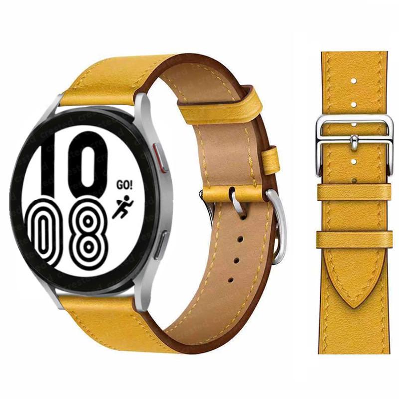 Кожаный ремешок 20 мм 22 мм для Samsung Galaxy Watch 7/6/5/pro/4/Classic 44 мм 40 мм Браслет Ремень Huawei GT-6-5-4-3-2-Pro 46 мм Ремешок