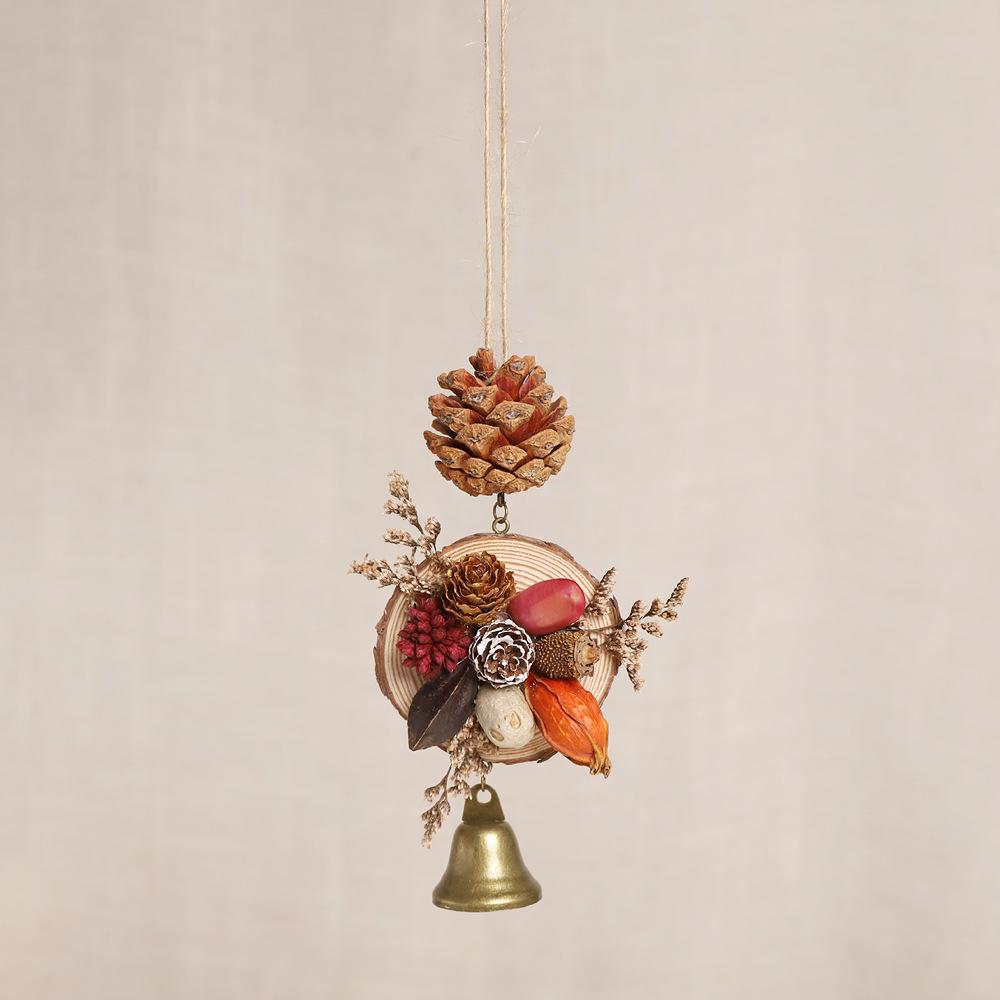 Natural pinecone wind chime pendant, handmade, retro and artistic wall decoration accessory