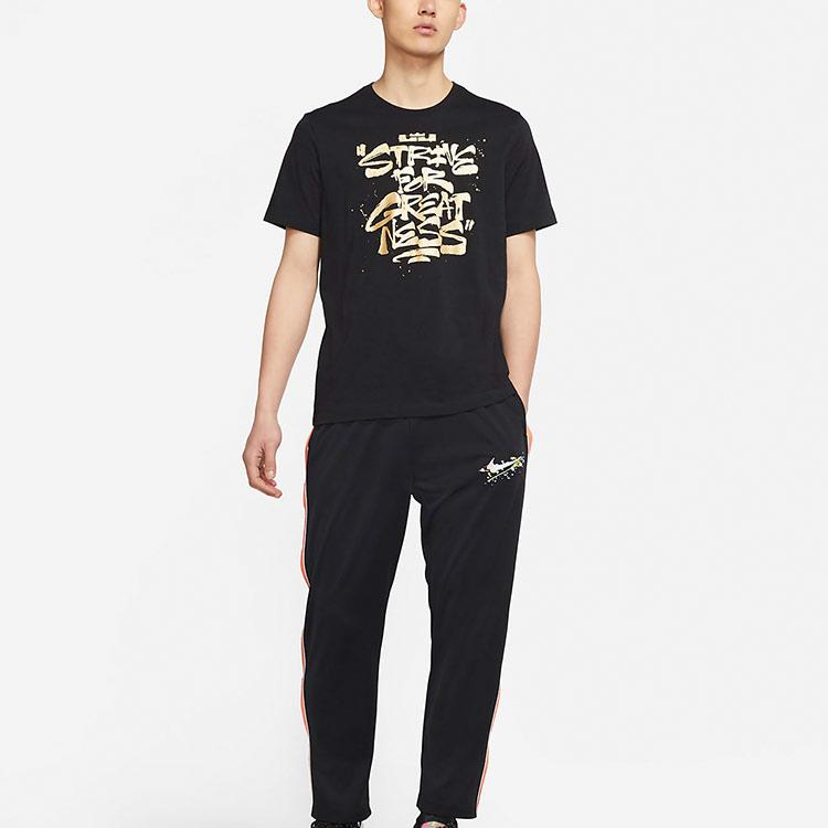 Nike Футболка с круглым вырезом Lebron Strive For Greatness Basketball Print для мужчин, черная DD0786-011