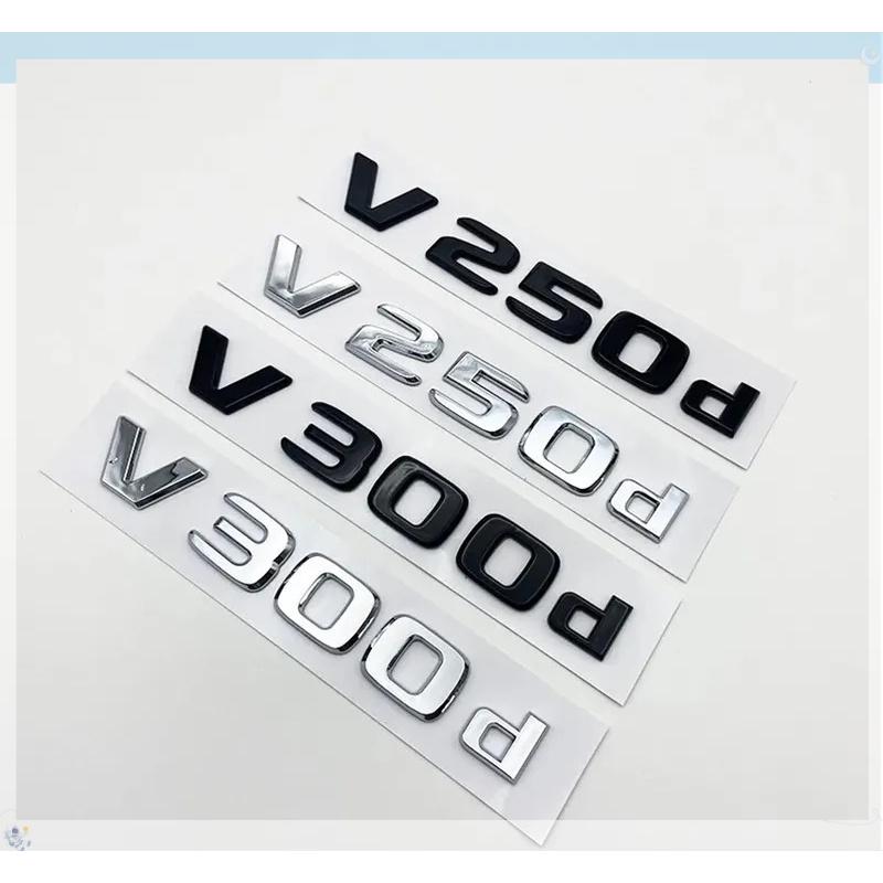 3D Letters V250d V300d NIGHT EDITION ABS 4MATIC Emblem for V Class W447 Car Fender Badge Trunk Nameplate Logo Sticker