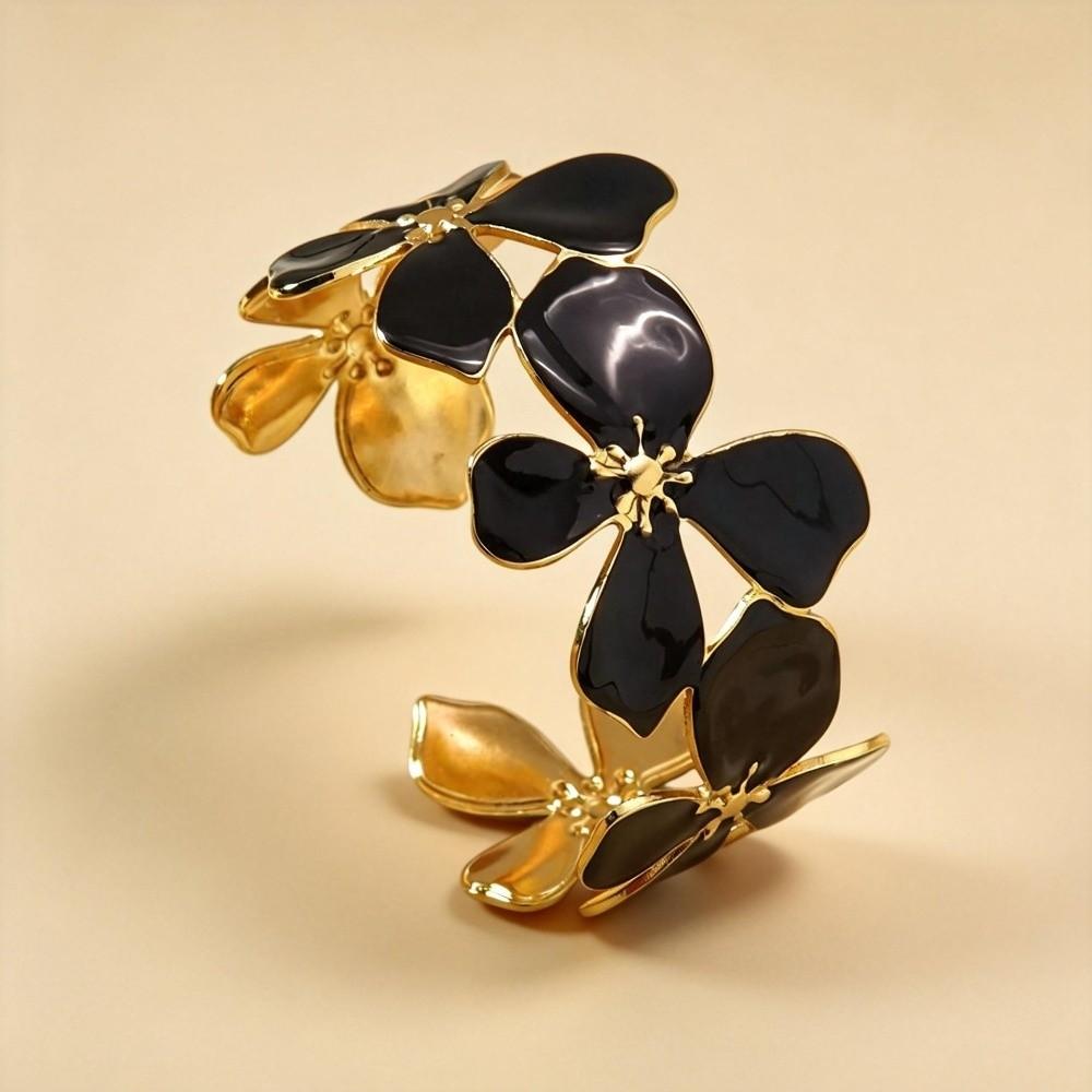 Dripping Oil Floral Bracelet Fashion Jewelry Women's Bracelet Fashion Open Bangle Bracelet Women