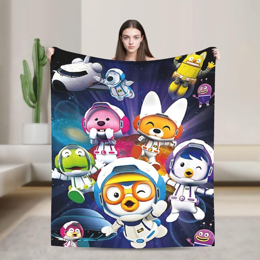 Loopy Pettys Crongs Eddys Pobys Cartoon Fuzzy blanket Pororos Throw blanket for Sofa Bedding Lounge 200x150cm Bedspreads