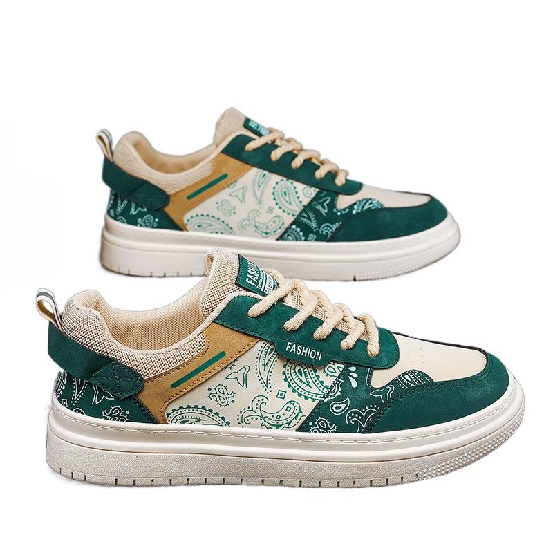 Men's Shoes Summer New Lace-up Handpainted Shoes Men's Trend Versatile Casual Board Shoes College Style Boys Canvas Tide Shoes