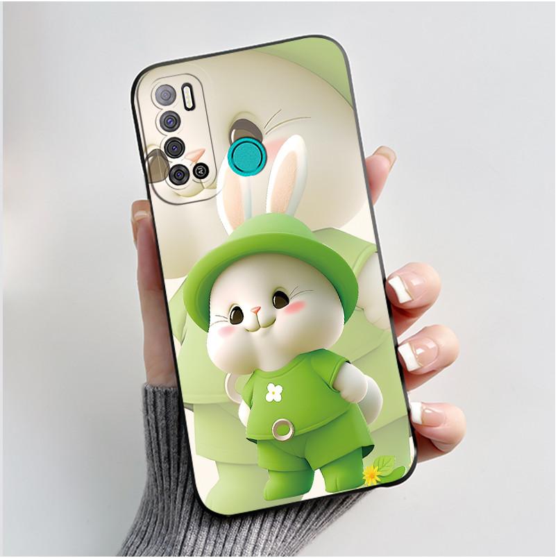 Для Tecno Pouvoir 4 Pouvoir 4 Pro LC7 LC8 Чехол Роскошный Милый Кролик с Сердечками Смешной Чехол для Телефона Черный Силиконовый Защитный Задний Чехол