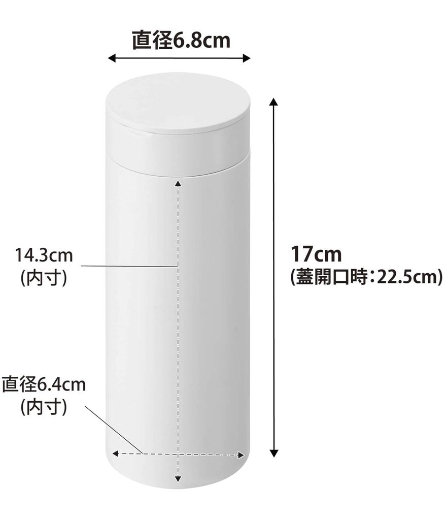 Yamazaki Мусорное ведро Jitsugyo бутылочного типа с крышкой Белый Ш6,8 x Г6,8 x В17 см Tower Автотовары Портативное мусорное ведро 1834