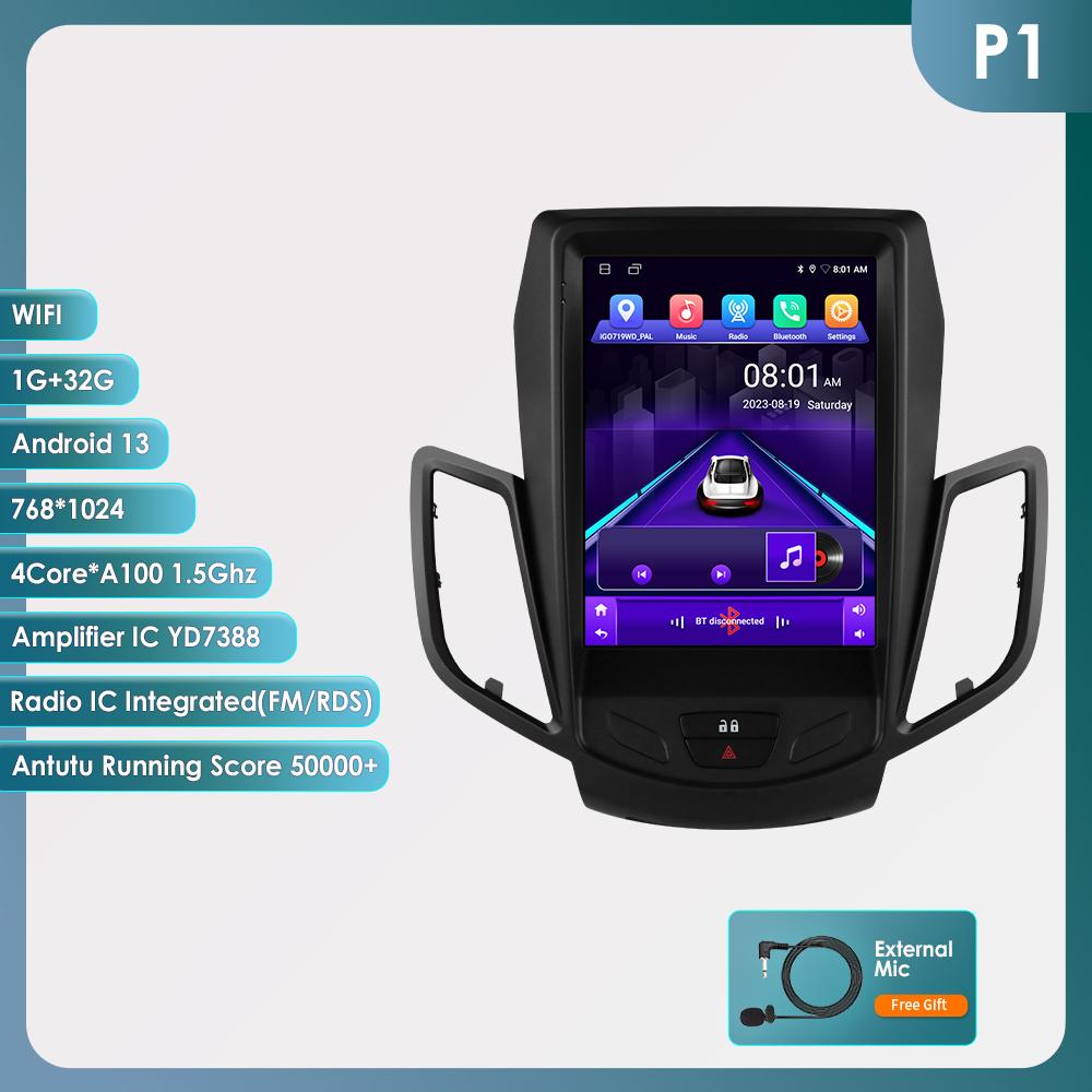 OSSURET 9,7-дюймовый экран QLED 2din Android автомобильный радиоприемник мультимедиа видеоплеер для Ford Fiesta 2009 - 2017 GPS Navi Carplay Auto 4G LTE RDS AI Bluetooth