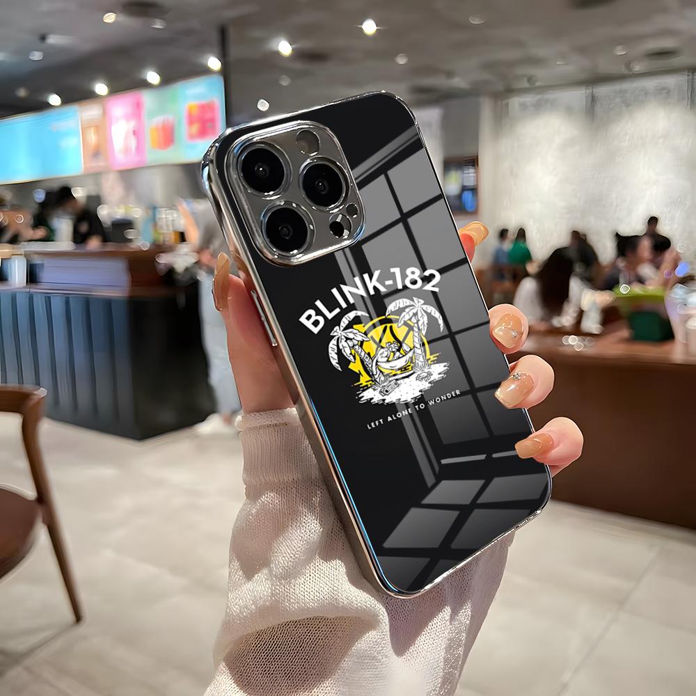 Чехол для телефона группы BLINK-182 Для iPhone 17 Pro Max 15 Pro 16 14 Plus 12 13 Mini 11 Pro Ударопрочный Гальванизированный Стеклянный Чехол