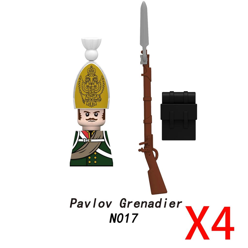 Napoleonic Wars Military Soldiers Building Blocks Medieval Army Figures Russian Ukraine Knights Infantry Weapon Bricks Kids Toys