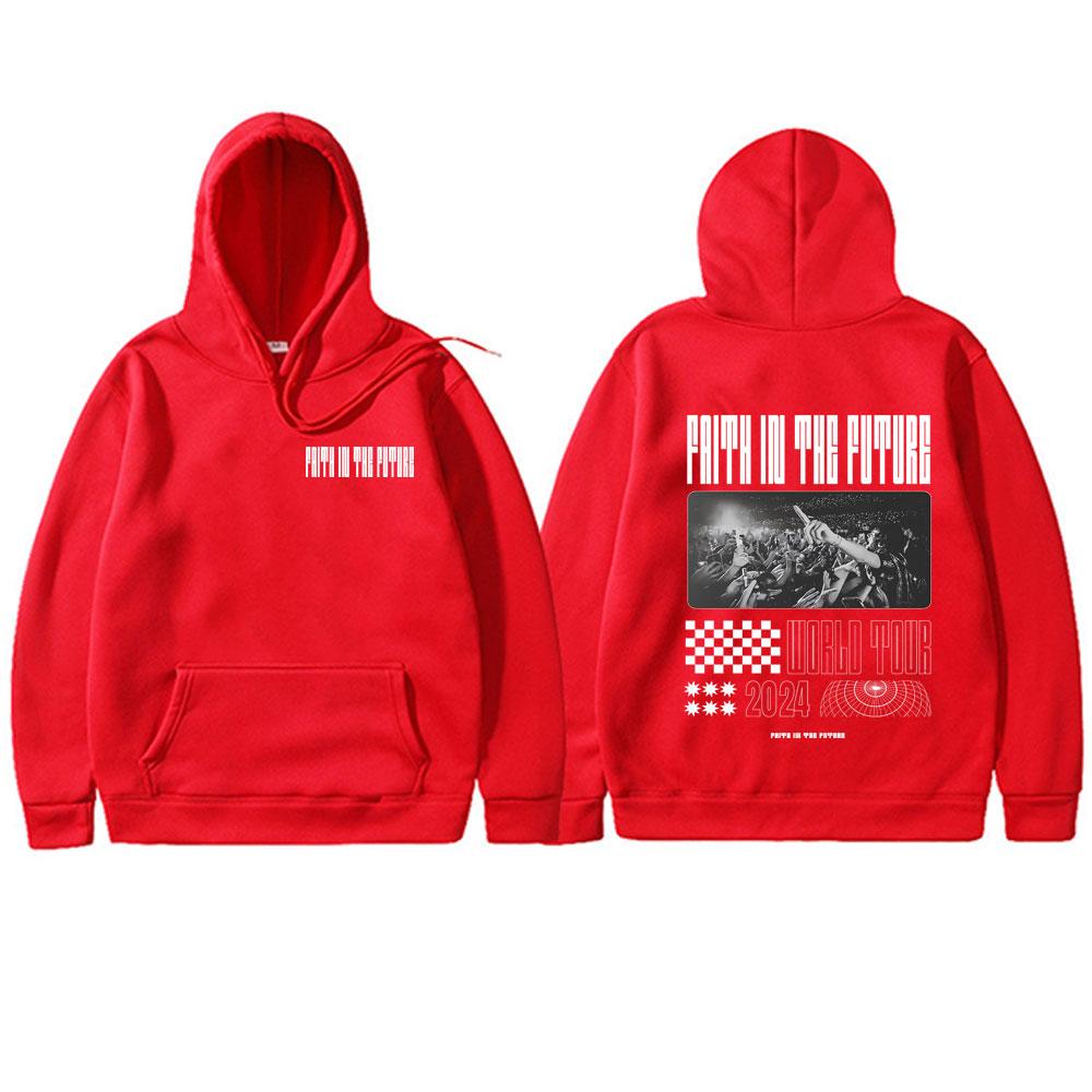Худи Faith in The Future Woeld Tour 2024 Мужские Женские Хип-хоп Винтаж Оверсайз Уличная мода Мужская мода Повседневные Худи с капюшоном