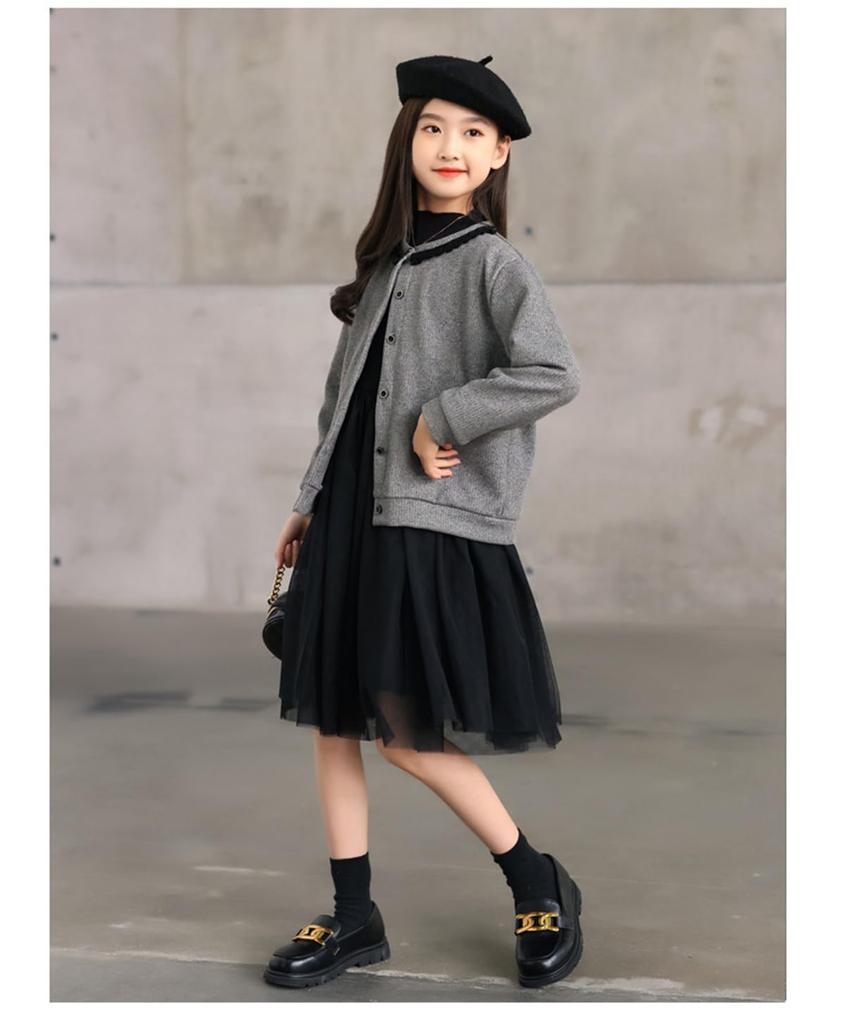 HOLRAFAN Graduation Suit Formal Long Set for Cute Dress for Entrance Everyday Entrance Memorial and and Winter Size Dress, Children's Dress, Sleeve,