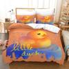 Cute Yellow Duck Duvet Cover Set High Quality Cartoon Style Bedding Set Comforter Cover Set For Girls Boys Kawaii Bedroom Decor