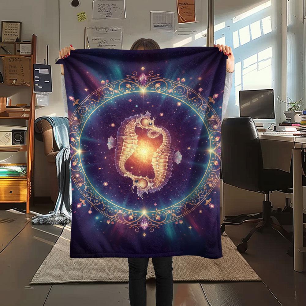 1 шт. Фланелевое одеяло с принтом StarAnimals, Высококачественное, Удобное для всех сезонов, Домашний декор, Тепло и комфорт, Идеально для рождественских подарков