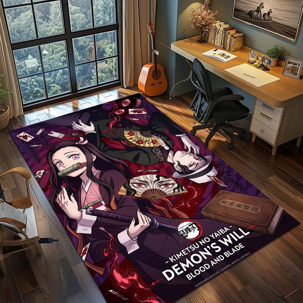 Demon Slayer Carpet Floor Mat Washable Large Area Non Slip Gamer Bedroom Home Room Decor YUN6512