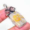 Bumble Bee Jasper, Morganite 925 Sterling Silver Pendant 2.09" N7r39