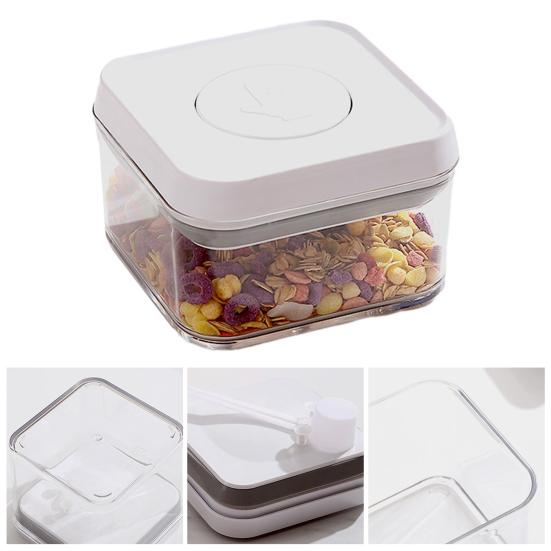 Герметичный контейнер для продуктов с крышкой, открывающейся нажатием, штабелируемый органайзер для кухонной кладовой, открывание одной кнопкой, контейнер для муки, сахара, для хлопьев, риса, муки, макарон, снеков