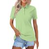 Women's Fashion Casual Lapel Short Sleeve Solid Color Shirt Women's Button Up Tops