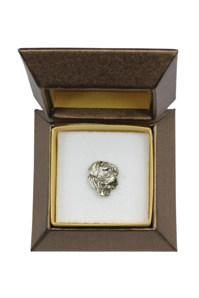 Dogue de Bordeaux, French Mastiff, Bordeauxdog - Dog brooch in a gift box, elegant pin, lapel pin for Art-Dog brand jacket